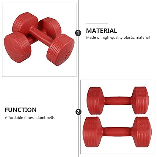 ABOOFAN 1 par de Mancuernas Recubiertas para Mujer Mancuernas para Ejercicio Mancuernas para La Mano Mancuernas para Entrenamiento Equipo de Ejercicio (Rojo)